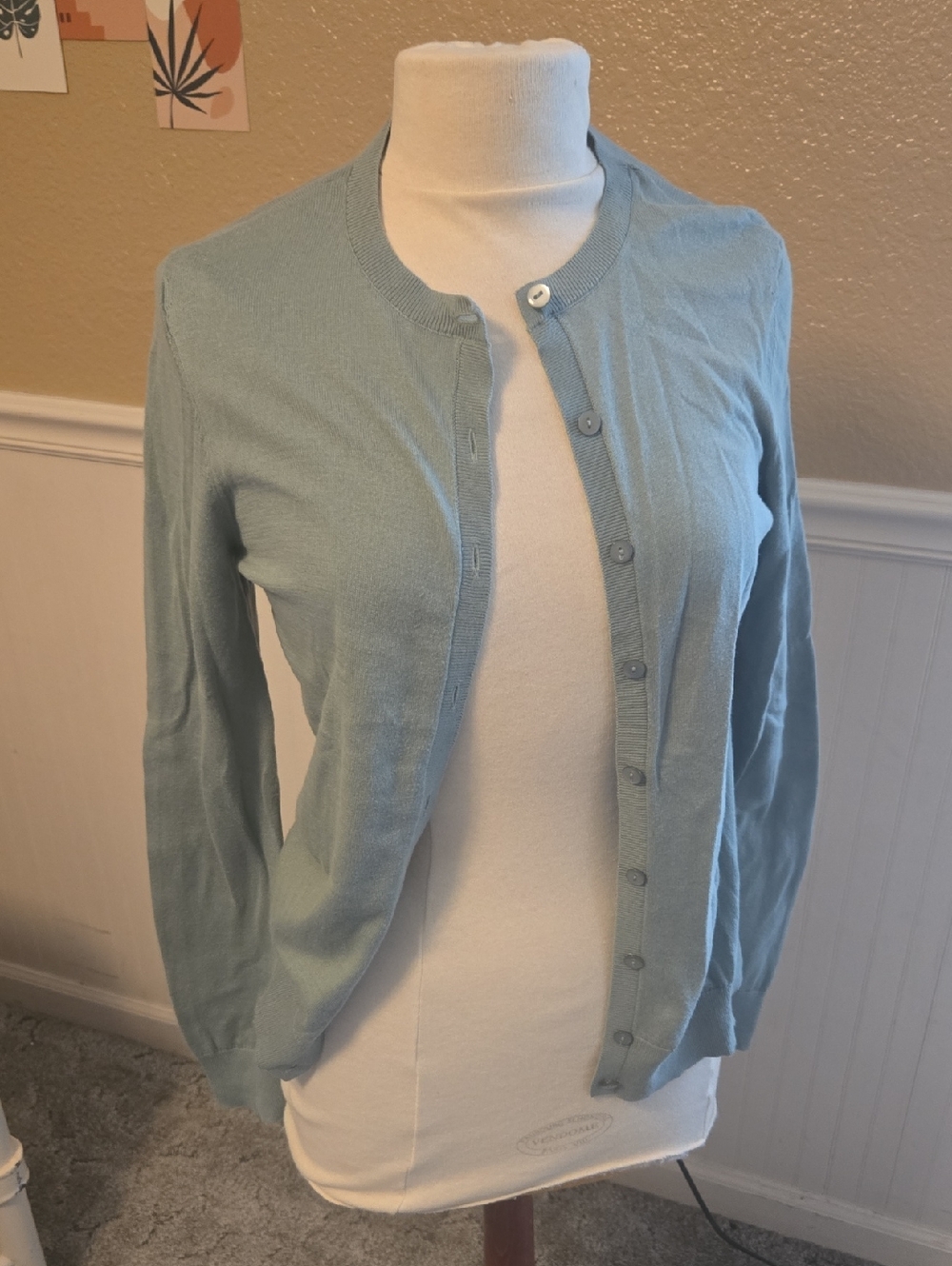LOFT  Crewneck Button-Up Cardigan